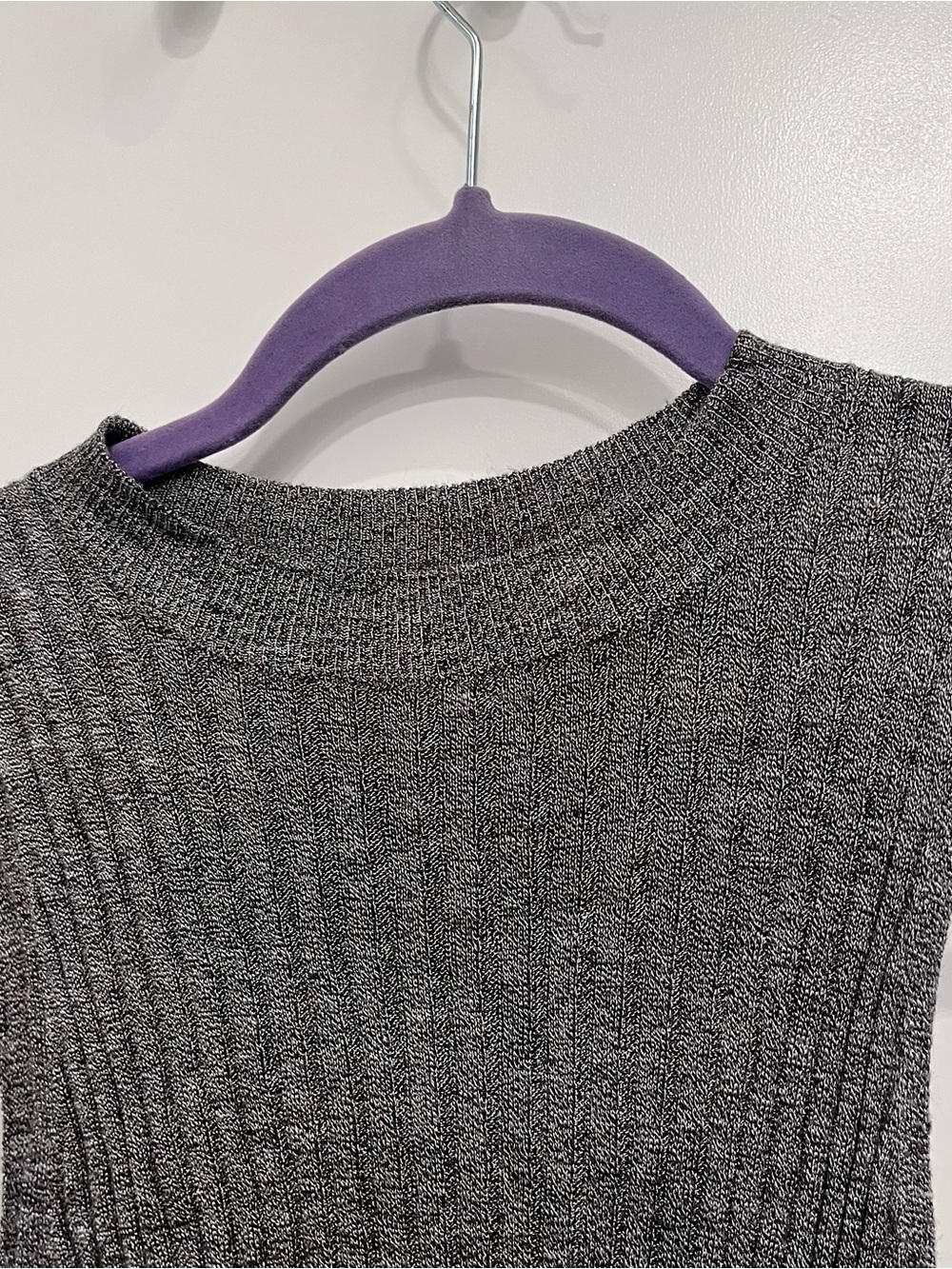 Zara‎ Knit Ribbed Sleeveless Maxi Dress in Charcoal Gray Size Medium Slit Sides - Picture 3 of 6
